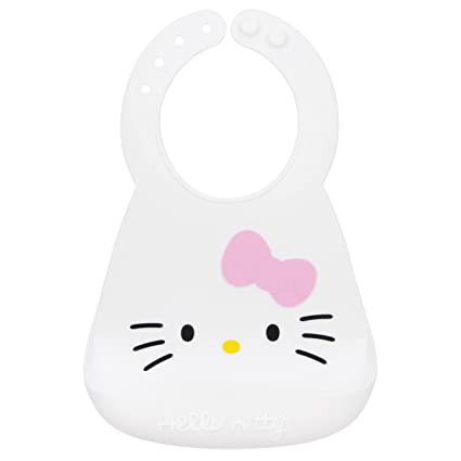 Bumkins Silicone Bib, Hello Kitty Baby Bib, Toddler Bib, Waterproof, Wipe Clean, Stain and Odor Resistant, 6-24 Months